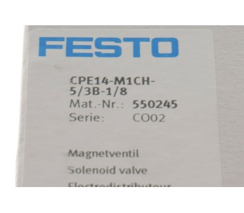 FESTO CPE14-M1CH-5/3B-1/8 CPE14M1CH53B18 550245 ! NEW ! 
