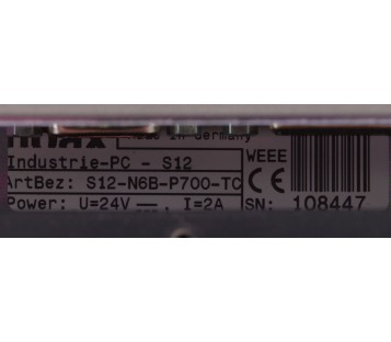PRO TOUCH PLUS NOAX 6 08092-8536-33  S12-N6B-P700-TC INDUSTRIE PC S12 ! NEW !