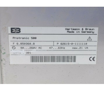 HARTMANN & BRAUN PROTRONIC 500 F 6.850360.8 