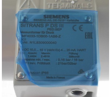 SIEMENES 7MF4033-1DB00-1AB6-Z SITRANS P DSIII P410 C11+C20