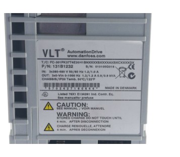 DANFOSS VLT 131B1232  FC-301PK37T4E20H1BNXXXXSXXXXAXBXCXXXXDX 