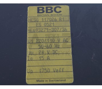 BBC BROWN BOVERI ES 0521 POWER SUPPLY 350 W  HESG 117026 R1 HESG117026R1 ES 0521
