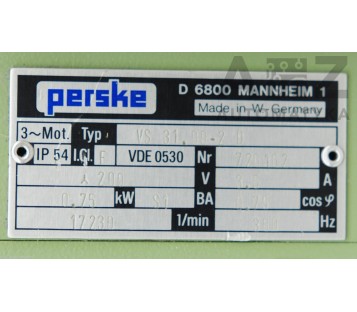 PERSKE: VS 31.09-2D ( VS31.09-2D  /  VS31092D )  0,75kW 200V 3,5A 300Hz 17230rpm