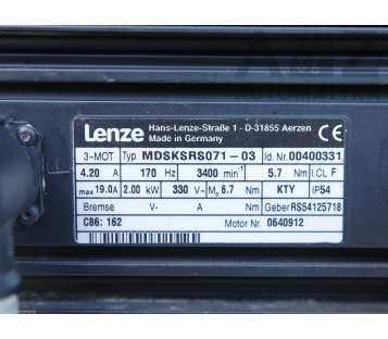 LENZE: SERVOMOTOR MDSKSRS071-06  00400331