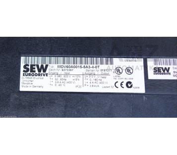 SEW EURODRIVE MDV60A0015-5A3-4-0T  8273367  MOVIDRIVE ( MDV60A00155A340T )