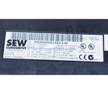 SEW EURODRIVE MDS60A0022-5A3-4-00  8264996  MOVIDRIVE ( MDS60A00225A3400 )