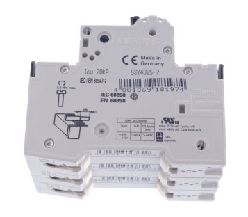 SIEMENS C25 5SY43 MCB 5SY43MCB  5SY4325-7 5SY43257 FUSE CIRCUIT BREAKER