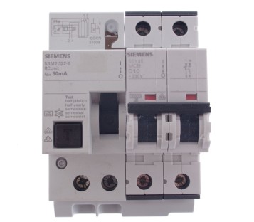 SIEMENS 5SM2 322-6 RCUNIT 30MA + C10 5SY45 MCB 5SY45MCB 