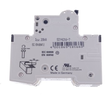 SIEMENS C16  5SY42 MCB 5SY42MCB  5SY4216-7 5SY42167 FUSE CIRCUIT BREAKER