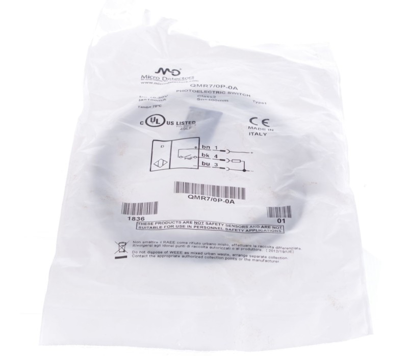 MICRO DETECTORS QMR7/0P-0A QMR70P0A PHOTOELECTRIC SWITCH   ! NEW !