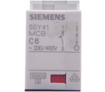 SIEMENS C6 5SY41 MCB 5SY41MCB  5SY4106-7 5SY41067  FUSE CIRCUIT BREAKER