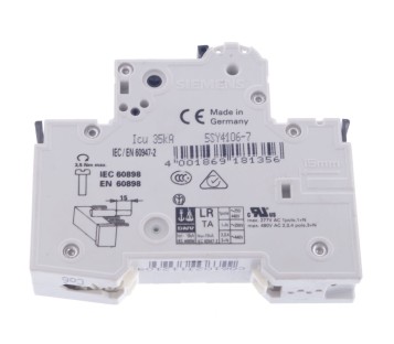 SIEMENS C6 5SY41 MCB 5SY41MCB  5SY4106-7 5SY41067  FUSE CIRCUIT BREAKER