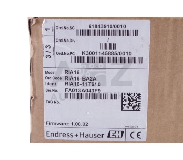 ENDRESS + HAUSER RIA16 RIA16-BA2A  RIA16BA2A  RIA16-11T9/0 Loop-powered ! NEW !