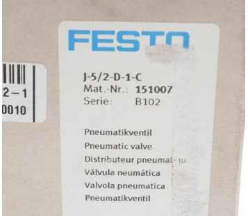 FESTO J-5/2-D-1-C 151007 J52D1C ! NEW ! 