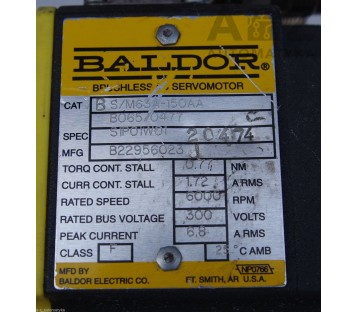 BALDOR: AC SERVOMOTOR BS/M63A-150AA /  M63A-150AA  /  BSM63A-150AA  