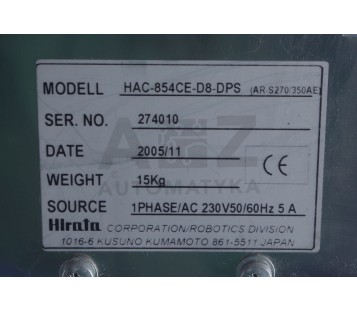 HIRATA BASE ROBOT CONTROLLER HAC-854CE-A-4 HAC-854CE-D8-DPS HAC854CED8DPS