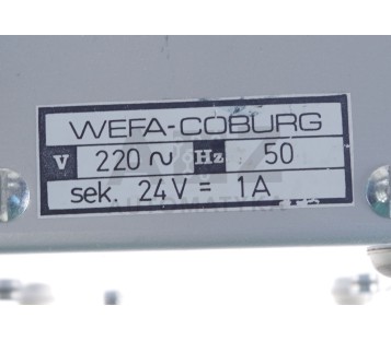 WEFA-COBURG WEFACOBURG 220VAC 50Hz 24V 1A