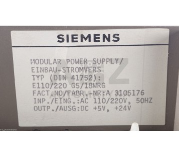SIEMENS MODULAR POWER SUPLY  6ES5955-3LC13  6ES59553LC13