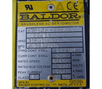 BALDOR: AC SERVOMOTOR BSM63A-250AA (  BSM63A250AA )