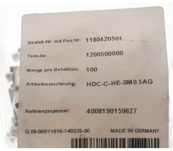 WEIDMULLER HDC-C-HE-SM0,5AG  1180420501 RockStar ModuPlug ! 100PCS ! NEW ! 