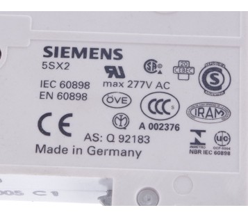 SIEMENS  C1 5SX21 5SX2   FUSE CIRCUIT BREAKER