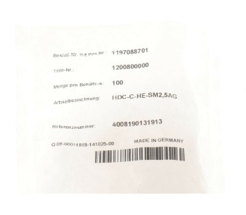 WEDIMULLER HDC-C-HE-SM2,5AG  1197088701 ! 100PCS  ! NEW ! 