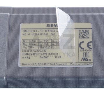 SIEMENS SIMOTICS 1FK7034-5AK71-1DH0  1FK70345AK711DH0