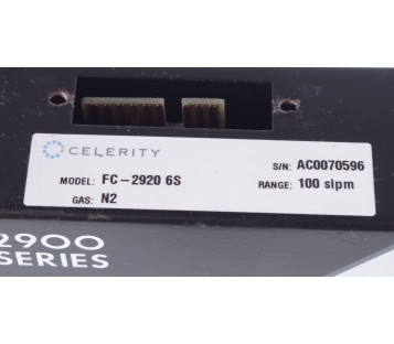 METROTECH CELERITY SUD-EST  FC-2920 6S  TYLAN 2900 Mass Flow Controller