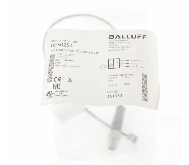 BALLUFF BES0254 BES G06E60-PSC15B-EP00,3-GS49  ! NEW ! 