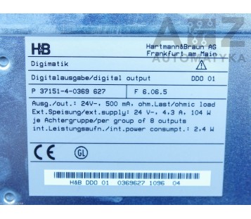 H&B DIGIMATIK DIGITAL OUTPUT P 37151-4-0369 627 ( P-37151-4-0369-627 )