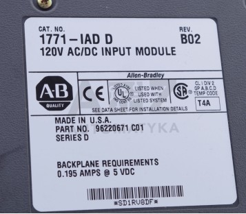 ALLEN BRADLEY 120V AC/DC INPUT MODULE  1771-IAD D 1771IADD 