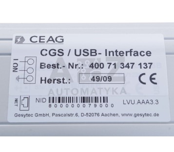 GESYTEC CEAG CGS/USB- INTERFFACE 40071347137 ! NEW !