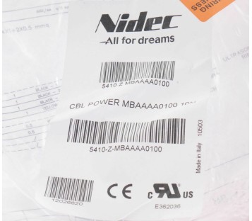 NIDEC CBL POWER MBAAAA0100 10M 5410-Z-MBAAAA0100 
