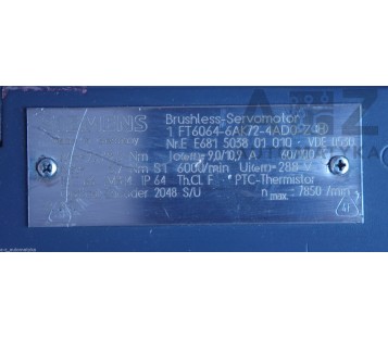 SIEMENS: 1FT6064-6AK72-4AD0-Z  ( 1FT60646AK724AD0Z )