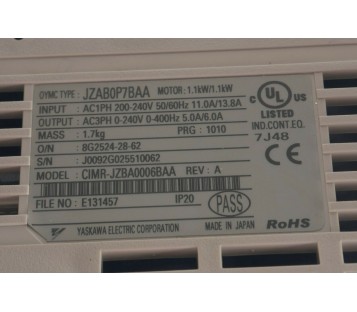 YASKAWA CIMR-JZBA0006BAA CIMRJZBA0006BAA 