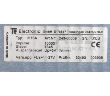 TR ELECTRONIC IH76A 243-00009  24300009 ! NEW !