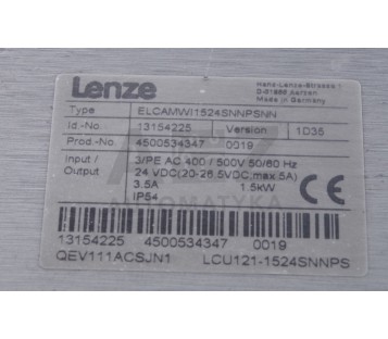 LENZE ELCAMWI1524SNNPSNN 13154225 4500534347 ELCAMWI 1524SNNPSNN