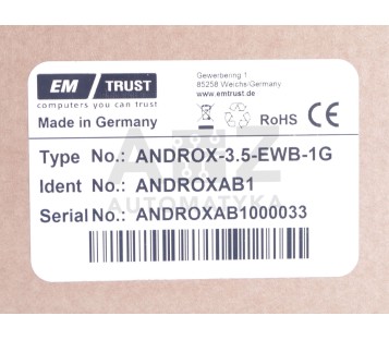 EM TRUST ANDROX-3.5-EWB-1G  ANDROX35EWB1G ANDROXAB1  + JUMO SENSOR  ! NEW !