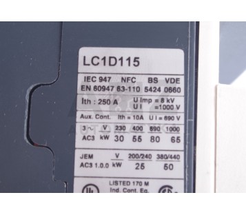 TELEMECANIQUE LC1D115  LC1D115P7 037722 ! NEW !