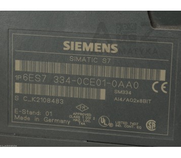 SIEMENS SIMATIC S7 SM 334  AI4/A02X8BIT 6ES7 334-0CE01-0AA0  3340CE010AA0
