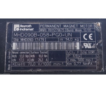 REXROTH INDRAMAT MHD090B-058-PG0-UN MHD090B058PG0UN R911279675 