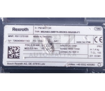 REXROTH MS2N03-B0BYN-BSDK0-NNANN-F1  MS2N03B0BYNBSDK0NNANNF1 R911370168 