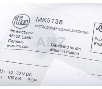 IFM MK5138 MKT3020BBPKG/A/0,3M/ZH/AS MKT3020BBPKGA03MZHAS ! NEW !