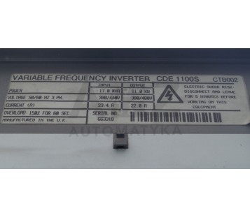 CONTROL TECHNIQUES COMANDER CDE WORLDWIDE CDE 1100S CDE1100S CTB002 