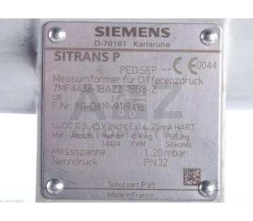 SIEMENS SITRANS P 7MF4433-1BA22-1BB6-Z  7MF44331BA221BB6Z