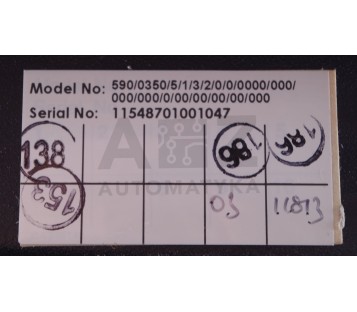 EUROTHERM DRIVES 590 DIGITAL 590/0350/5/1/3/2/0/0/0000/000/000/000/0/00/00/00/00