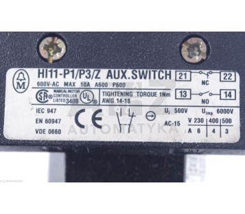 MOELLER HI11-P1/P3/Z  HI11P1P3Z  AUX.SWITCH + P1-25 P125 ! NEW !