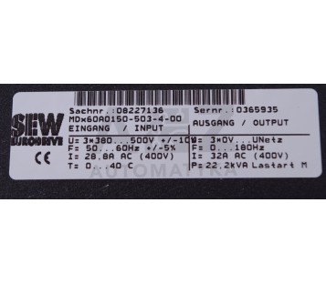 SEW MDV60A0150-503-4-00 MDV60A0150503400 08264910 