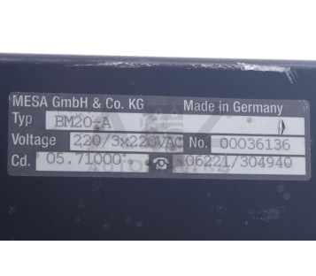 INFRANOR MESA SMTBD1/1A 220/17W T-BS  SMTBD11A22017WTBS  00081187  BM20-A BM20A 