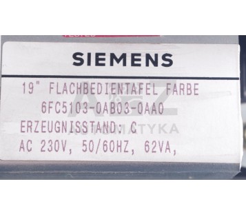 SIEMENS 19" FLACHBEDIENTAFEL FARBE 6FC5103-0AB03-0AA0  6FC51030AB030AA0 